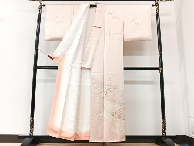 平和屋着物■訪問着　刺繍　絞り　辻が花　流水花文　正絹　逸品　CABK9888xe