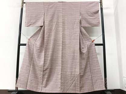 平和屋着物■上質な紬　麻の葉文様　正絹　逸品　CABK9891xe