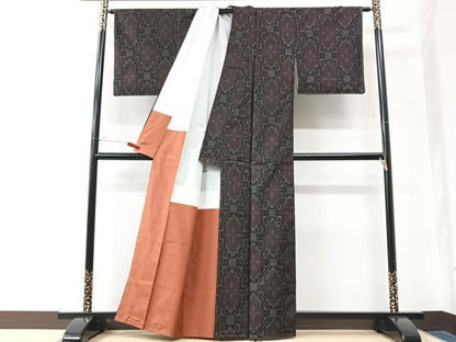 平和屋着物■本場大島紬　花菱文　正絹　逸品　未使用　CABK9892xe
