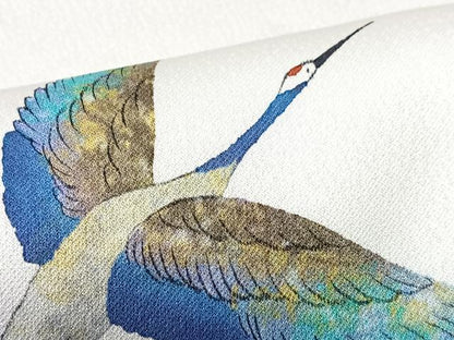 平和屋着物■上質な小紋　手描き　飛鶴文　暈し染め　正絹　逸品　CABK9895xe