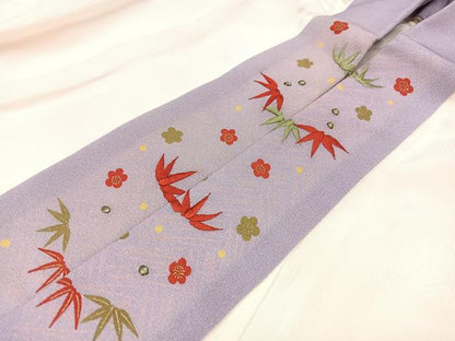 平和屋着物■長襦袢　無双仕立て　舞菊地紋　半衿刺繍　正絹　逸品　CABK9899xe