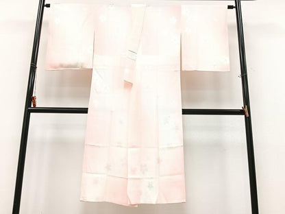 平和屋着物■長襦袢　無双仕立て　舞桜地紋　虹暈し染め　正絹　逸品　CABK9902xe