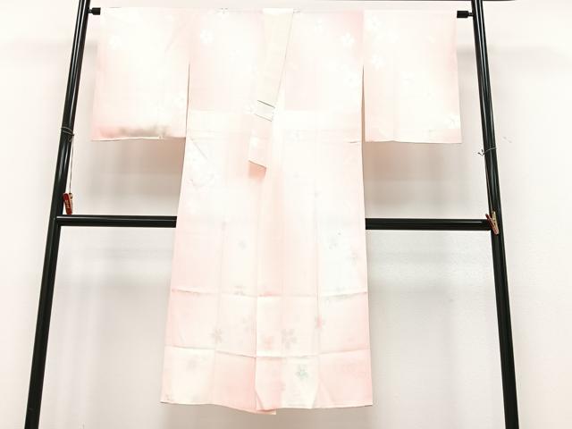 平和屋着物■長襦袢　無双仕立て　舞桜地紋　虹暈し染め　正絹　逸品　CABK9902xe