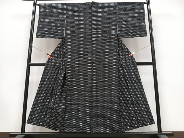 平和屋着物■上質な紬　幾何学文様　正絹　逸品　CABK9907xe