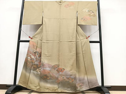 平和屋着物■訪問着　地紙吉祥花文　暈し染め　金彩　正絹　逸品　CABK9908xe