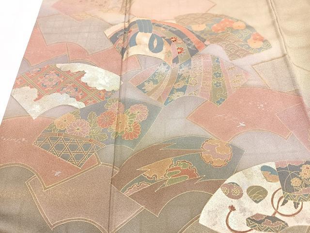 平和屋着物■訪問着　地紙吉祥花文　暈し染め　金彩　正絹　逸品　CABK9908xe