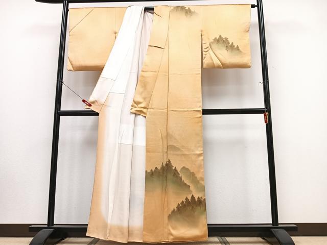 平和屋着物■訪問着　遠山樹林文　暈し染め　正絹　逸品　CABK9909xe