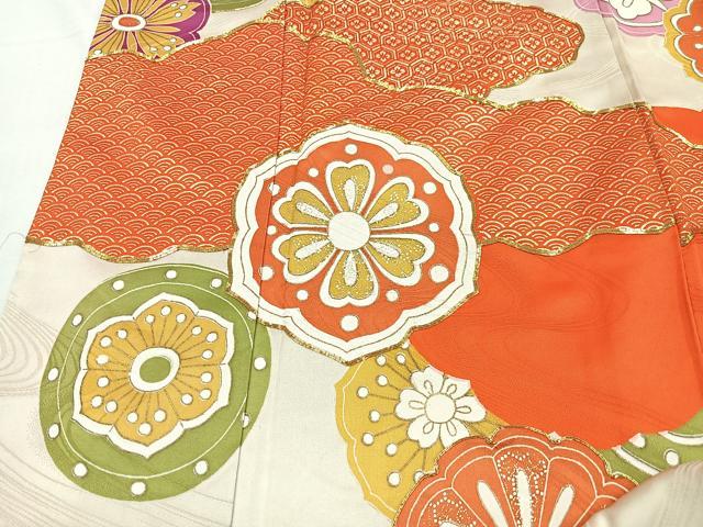 平和屋着物■豪華振袖　駒刺繍　雲取り花丸文　金彩　正絹　逸品　CABK9910xe