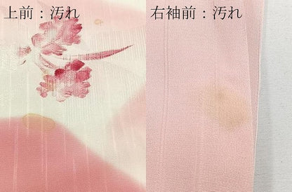 平和屋着物■訪問着　地紋起こし　遠山草花文　暈し染め　正絹　逸品　CABK9911xe