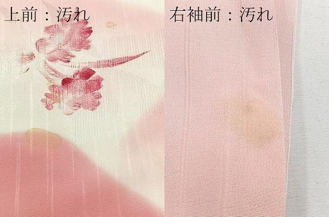 平和屋着物■訪問着　地紋起こし　遠山草花文　暈し染め　正絹　逸品　CABK9911xe