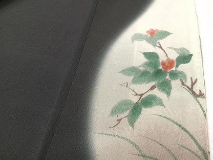 平和屋着物■豪華黒留袖　峰雲　手描き　休み鳥　暈し染め　正絹　逸品　CABK9912xe