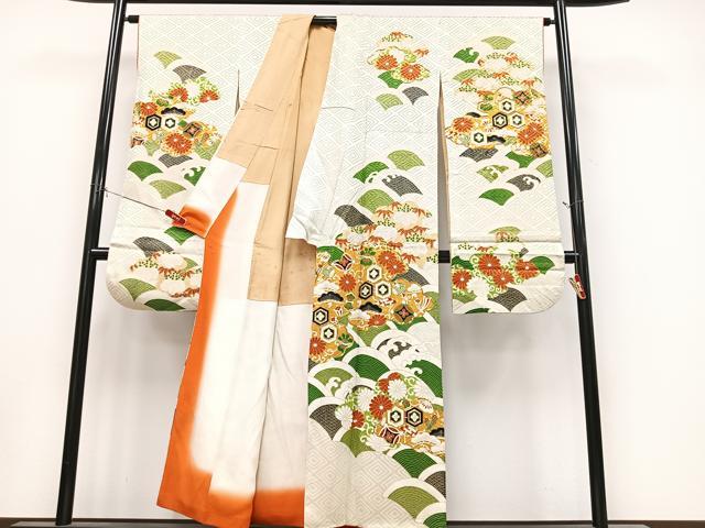 平和屋着物■豪華振袖　駒刺繍　雲取り青海波花文　金彩　正絹　逸品　CABK9915xe