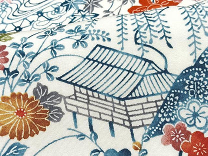 平和屋着物■上質な小紋　型染め　風景文　正絹　逸品　CABK9917xe