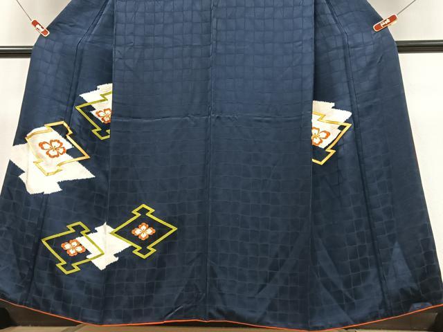 平和屋着物■訪問着　駒刺繍　絞り　松皮菱花文　正絹　逸品　CABK9918xe