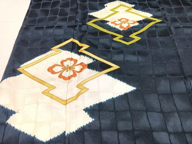 平和屋着物■訪問着　駒刺繍　絞り　松皮菱花文　正絹　逸品　CABK9918xe