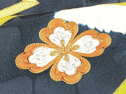 平和屋着物■訪問着　駒刺繍　絞り　松皮菱花文　正絹　逸品　CABK9918xe