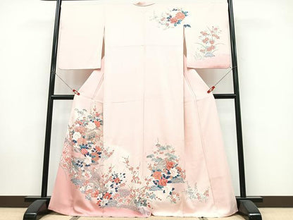平和屋着物■訪問着　友禅　風景花文　暈し染め　金彩　正絹　逸品　CABK9919xe