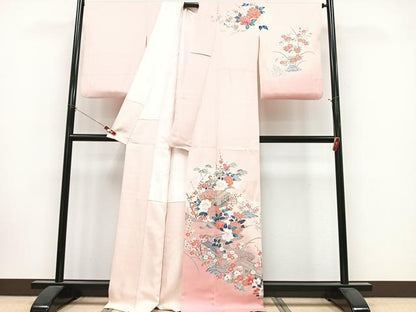 平和屋着物■訪問着　友禅　風景花文　暈し染め　金彩　正絹　逸品　CABK9919xe