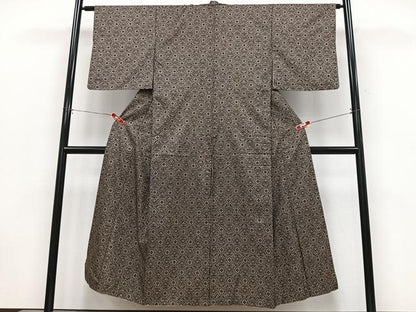 平和屋着物■本場大島紬　割り込み絣　花尽くし　正絹　逸品　CABK9920xe