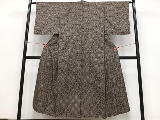 平和屋着物■本場大島紬　割り込み絣　花尽くし　正絹　逸品　CABK9920xe