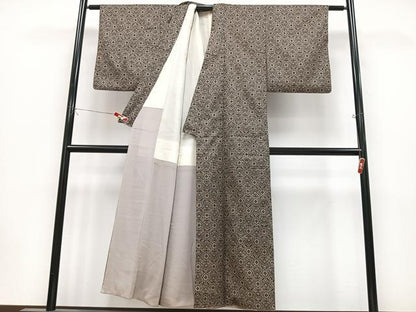 平和屋着物■本場大島紬　割り込み絣　花尽くし　正絹　逸品　CABK9920xe