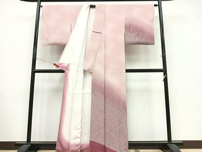 平和屋着物■訪問着　芝草文　暈し染め　金彩　正絹　逸品　CABK9921xe
