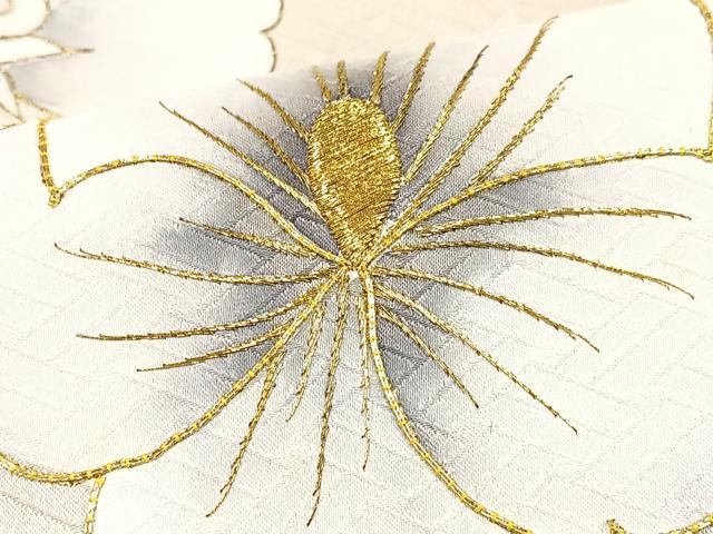 平和屋着物■訪問着　手描き　駒刺繍　枝花文　暈し染め　金彩　正絹　逸品　CABK9922xe
