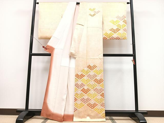 平和屋着物■訪問着　絞り　松文　正絹　逸品　CABK9926xe