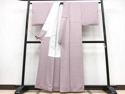 平和屋着物■上質な色無地　琳派文様　薄葡萄色　反端付き　正絹　逸品　未使用　CABK9928xe