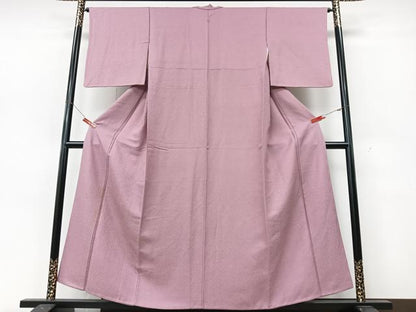 平和屋着物■上質な色無地　紋意匠　退紅色　正絹　逸品　CABK9931xe