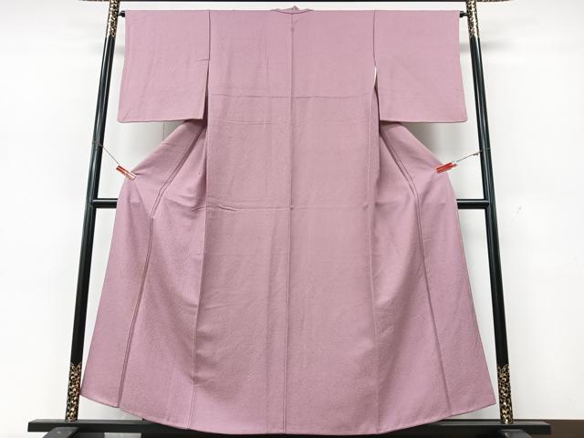 平和屋着物■上質な色無地　紋意匠　退紅色　正絹　逸品　CABK9931xe