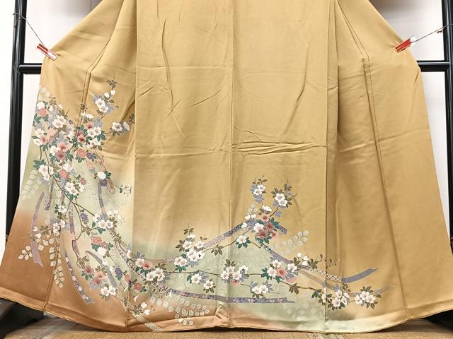 平和屋着物■訪問着　短冊枝花文　暈し染め　正絹　逸品　CABK9932xe