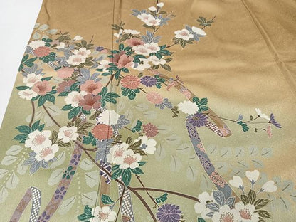 平和屋着物■訪問着　短冊枝花文　暈し染め　正絹　逸品　CABK9932xe