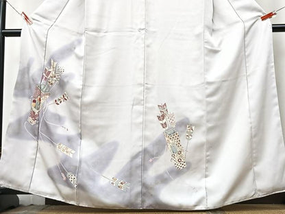 平和屋着物■訪問着　矢羽文　暈し染め　金彩　正絹　逸品　CABK9933xe
