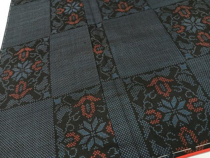 平和屋着物■本場大島紬　7マルキ　幾何学文様　正絹　逸品　CABK9938xe