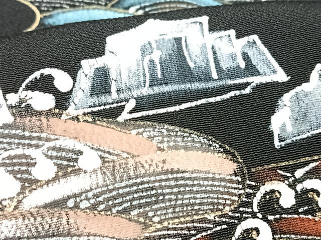 平和屋着物■豪華黒留袖　手描き　流水立波文　金彩　正絹　逸品　CABK9944xe