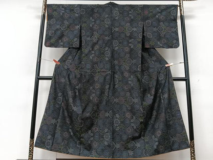 平和屋着物■本場大島紬　亀甲花文　胴抜き仕立て　正絹　逸品　CABK9945xe