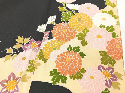 平和屋着物■豪華黒留袖　唐子花車文　金彩　正絹　逸品　CABK9946xe