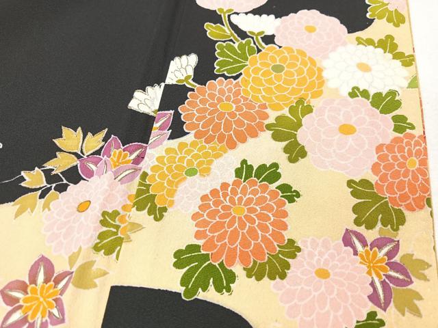 平和屋着物■豪華黒留袖　唐子花車文　金彩　正絹　逸品　CABK9946xe