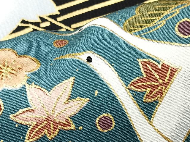 平和屋着物■豪華黒留袖　飛鶴花文　暈し染め　金彩　正絹　逸品　CABK9949xe