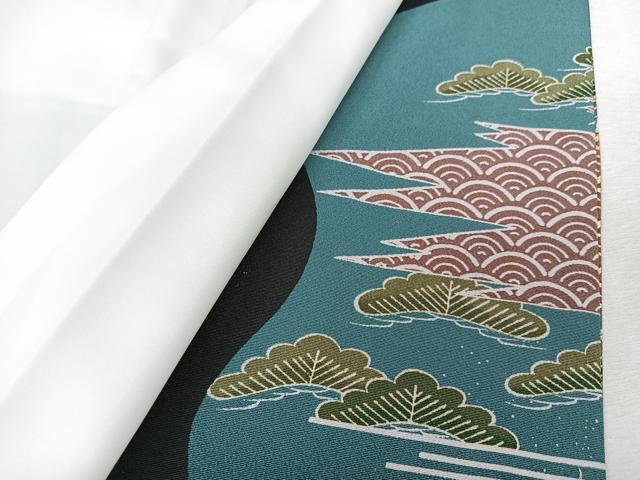 平和屋着物■豪華黒留袖　飛鶴花文　暈し染め　金彩　正絹　逸品　CABK9949xe