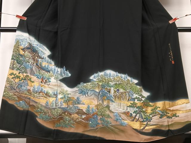 平和屋着物■豪華黒留袖　作家物　あらたうと青葉若葉の日の光　暈し染め　金彩　正絹　逸品　CABK9951xe