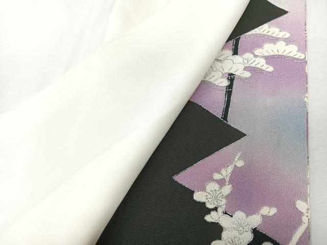 平和屋着物■豪華黒留袖　刺繍　草花文　金銀彩　正絹　逸品　CABK9954xe