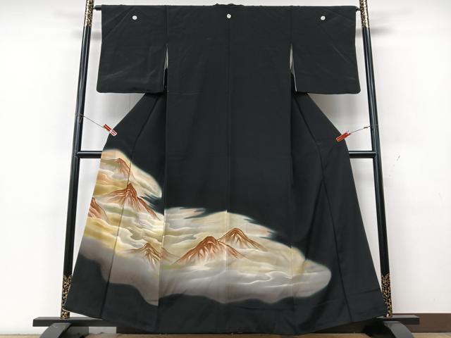 平和屋着物■豪華黒留袖　雲海　暈し染め　金彩　正絹　逸品　CABK9956xe