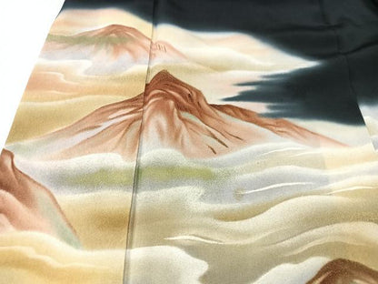 平和屋着物■豪華黒留袖　雲海　暈し染め　金彩　正絹　逸品　CABK9956xe