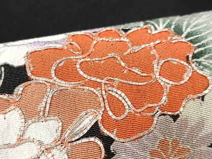 平和屋着物■豪華黒留袖　駒刺繍　花籠文　正絹　逸品　CABK9958xe