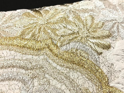 平和屋着物■豪華黒留袖　刺繍　鏡裏花文　金銀糸　正絹　逸品　CABK9960xe