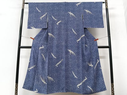 平和屋着物■上質な小紋　舞花文　正絹　逸品　未使用　CABK9968xe