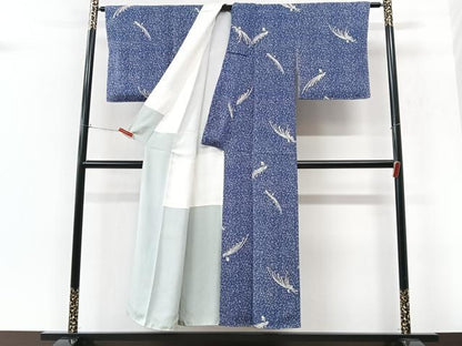 平和屋着物■上質な小紋　舞花文　正絹　逸品　未使用　CABK9968xe