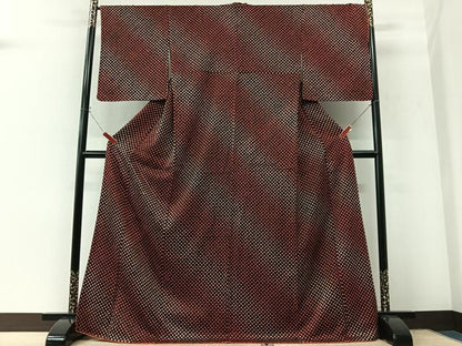 平和屋着物■上質な小紋　総絞り　霞文　暈し染め　正絹　逸品　未使用　CABK9972xe